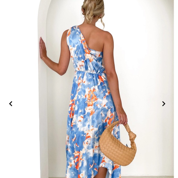 One shoulder gingham and heels dress. NWT - Picture 2 of 10